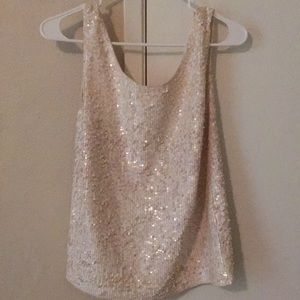 J. Crew like new sequined blush pink top